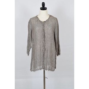 Eileen Fisher Brown Linen Cardigan Size PM